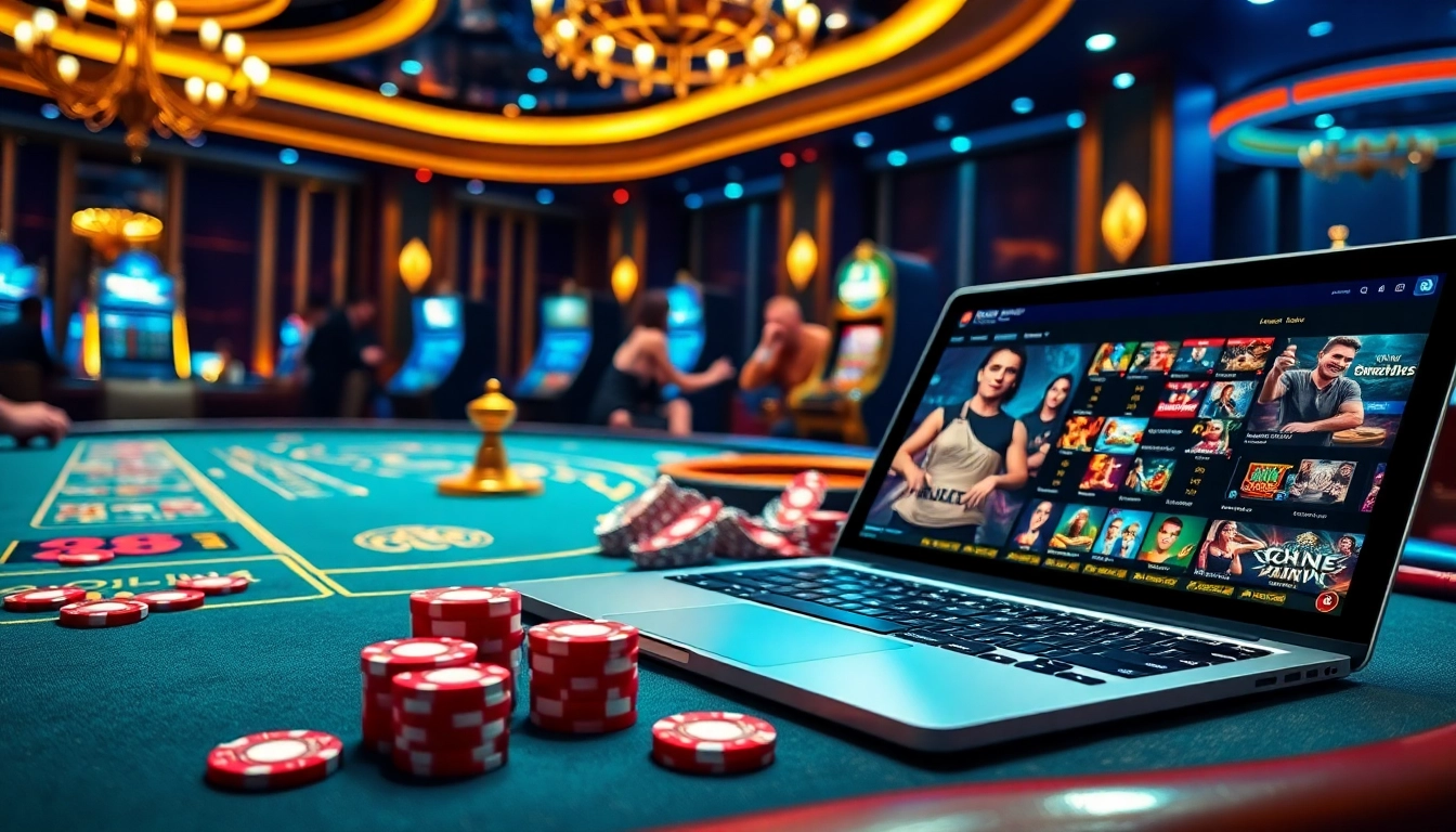 RR88 hiện đang mở with vibrant casino gameplay featuring poker tables and exciting slot machines.