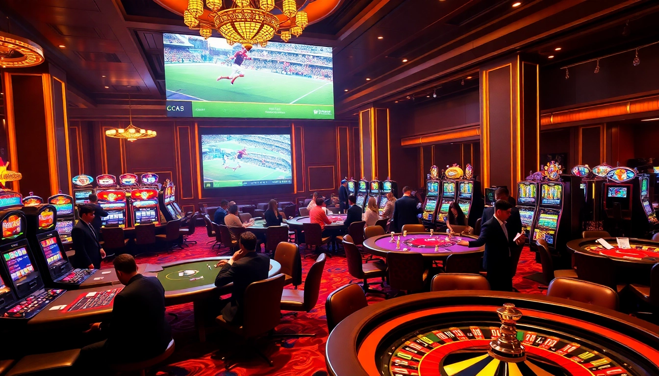 Experience excitement at https://luongsontv23.com/ with immersive HD football matches in a vibrant casino setting.