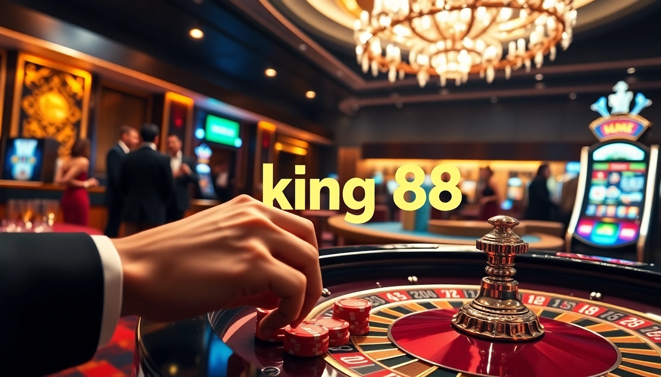 Experience excitement at king 88 with vibrant casinos featuring roulette and poker tables.