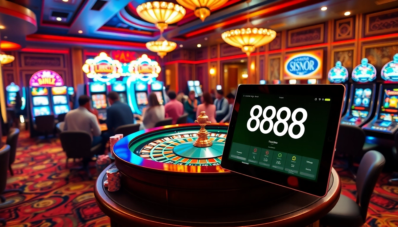 Excited gamblers placing bets at a roulette table, highlighting https://888vnd.space/ for an immersive gaming experience.