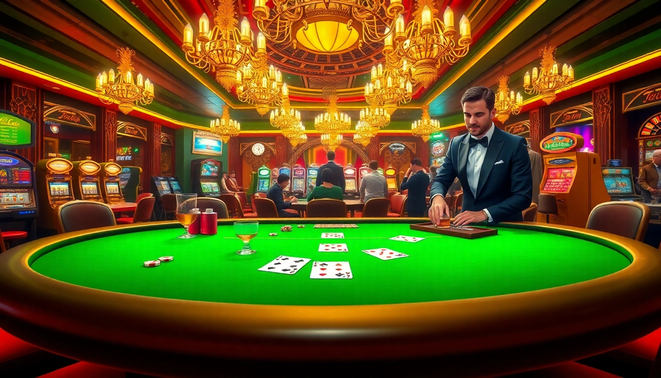 Experience high-stakes poker excitement at a luxurious casino featuring 7M chips and cards.