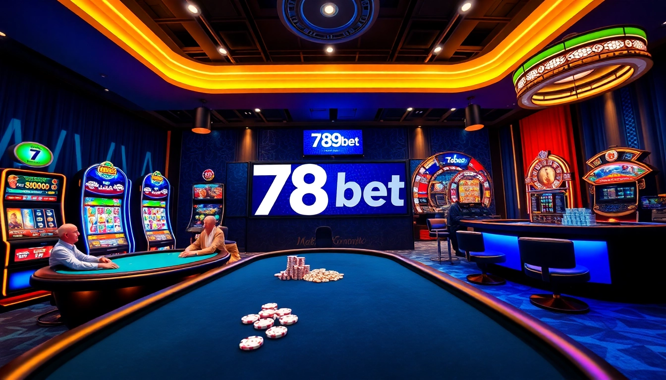Experience the excitement of 789bet's online gambling with vibrant poker and casino imagery.